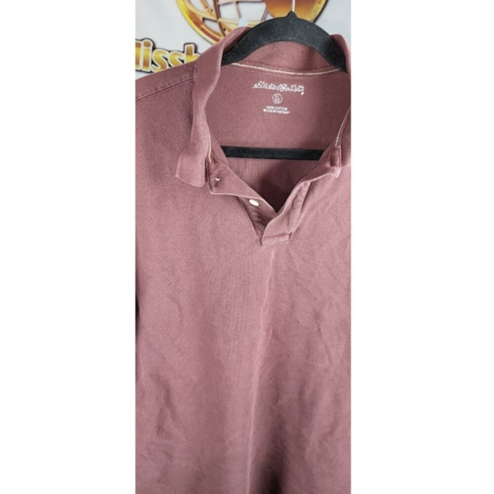 Eddie Bauer Maroon Short Sleeve Cotton Polo Shirt Size XL - Picture 3 of 5